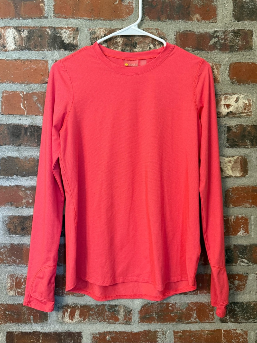T204 - Zella Long-Sleeve Crewneck Top in Coral